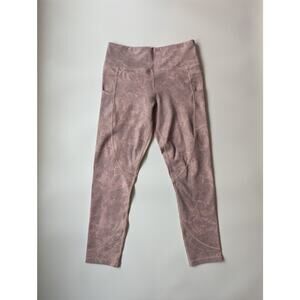 Zyia Active Size 8-10 Pink Marble Pattern Leggings With Pockets